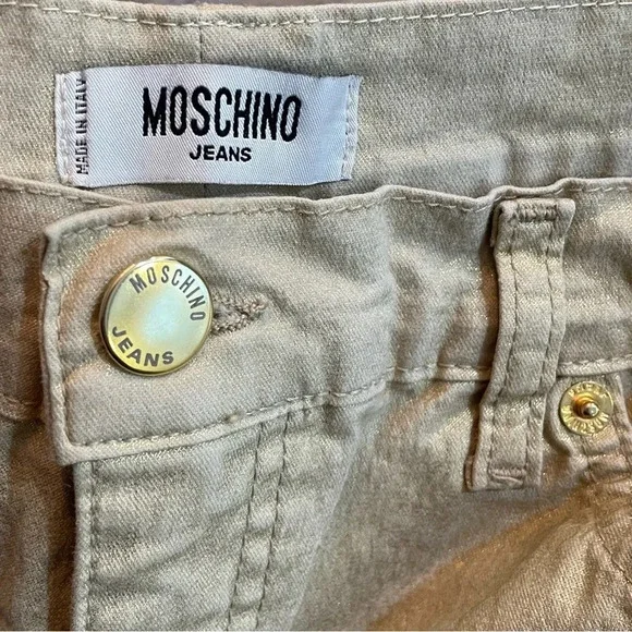 Vintage MOSCHINO Jeans Wide Leg Gold Shimmer Spice Girls - Picture 2 of 9